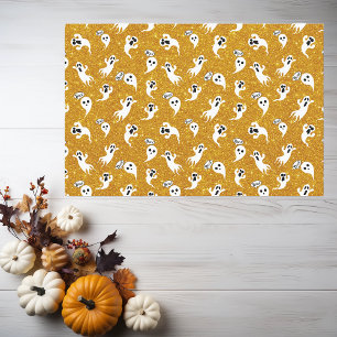 Papier Mousseline Fun Halloween Gold Parties scintillant Ghosts