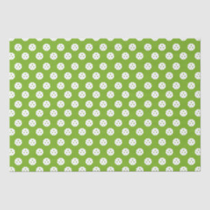 Papier Mousseline Fun Pickleball Motif Blanc Green Sports Balls
