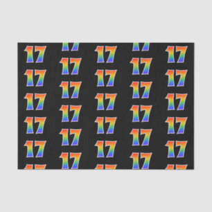 Papier Mousseline Fun Rainbow Spectrum Motif "17" Numéro de l'événem