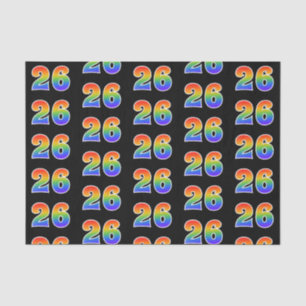 Papier Mousseline Fun Rainbow Spectrum Motif "26" Numéro de l'événem