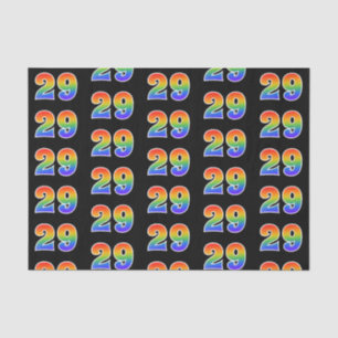 Papier Mousseline Fun Rainbow Spectrum Motif "29" Numéro de l'événem