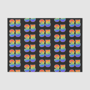 Papier Mousseline Fun Rainbow Spectrum Motif "35" Numéro d'événement