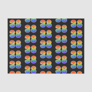 Papier Mousseline Fun Rainbow Spectrum Motif "38" Numéro d'événement