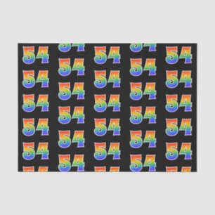 Papier Mousseline Fun Rainbow Spectrum Motif "54" Numéro d'événement