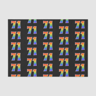 Papier Mousseline Fun Rainbow Spectrum Motif "71" Numéro d'événement