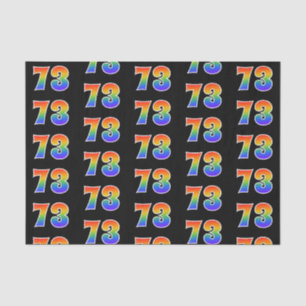 Papier Mousseline Fun Rainbow Spectrum Motif "73" Numéro d'événement