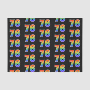 Papier Mousseline Fun Rainbow Spectrum Motif "76" Numéro d'événement