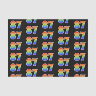 Papier Mousseline Fun Rainbow Spectrum Motif "87" Numéro d'événement