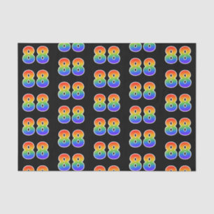 Papier Mousseline Fun Rainbow Spectrum Motif "88" Numéro d'événement
