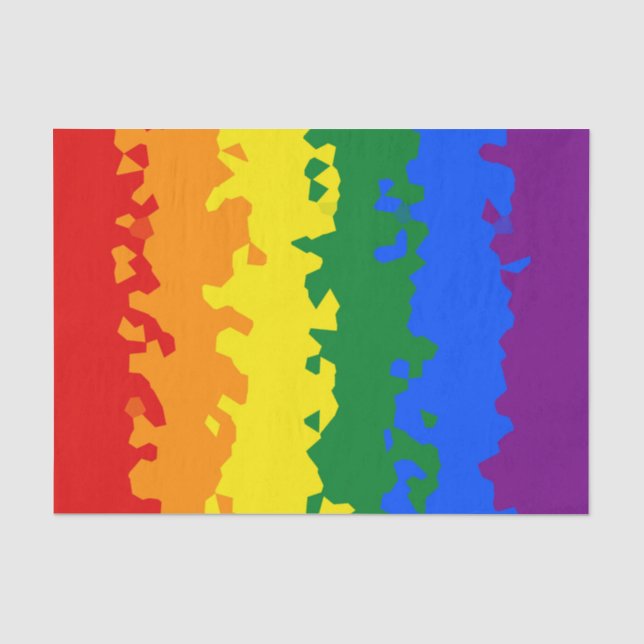Papier Mousseline Funky Boho Abstrait Gay Rainbow Mosaic Pride Drape (Recto)