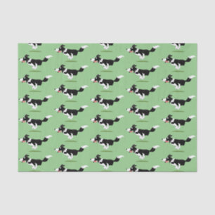 Papier Mousseline Funny Border Collie chien en course dessin animé