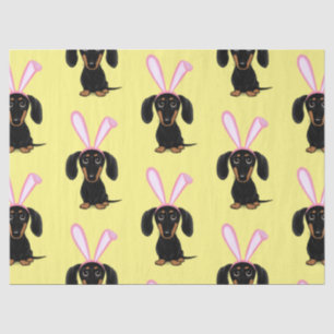 Papier Mousseline Funny Bunny Dog de Pâques Noir et Tan Dachshund