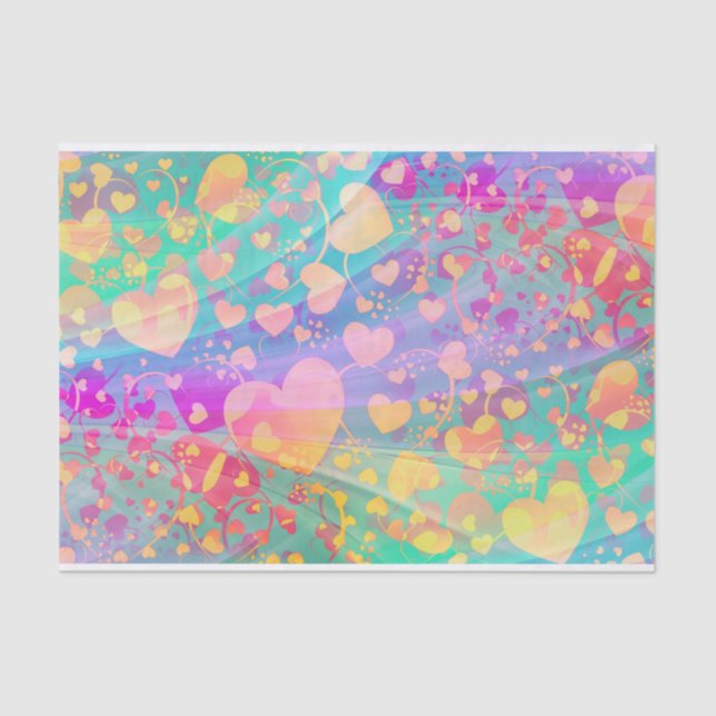 Papier Mousseline Funny Heart Motif XI - couleur pastel (Recto)