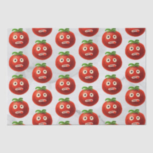 Papier Mousseline Funny Tomato Motif - Cartoon Vegetable Art