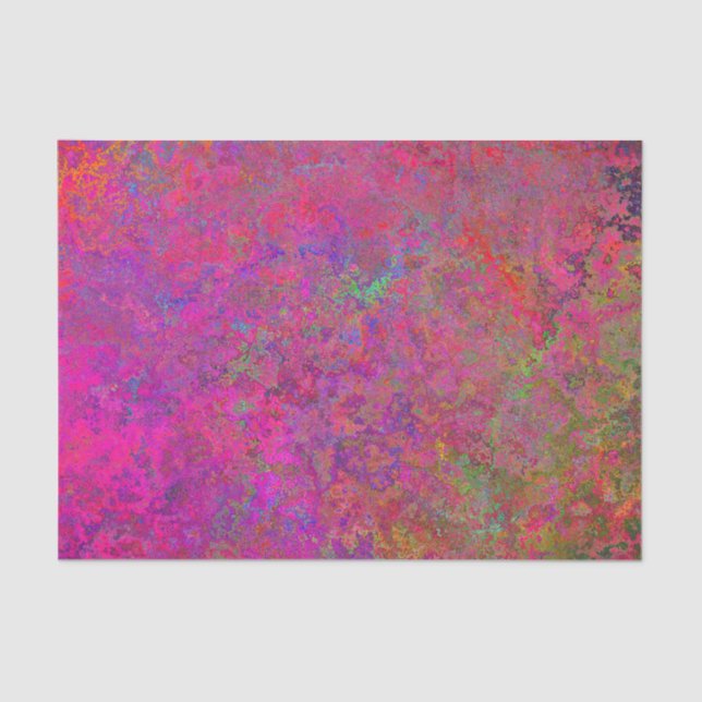 Papier Mousseline Fuschia et texture de turquoise (Recto)