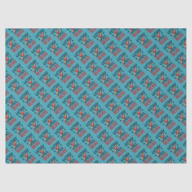 Papier Mousseline Future Space Hero Retro Rockship Design (Recto)