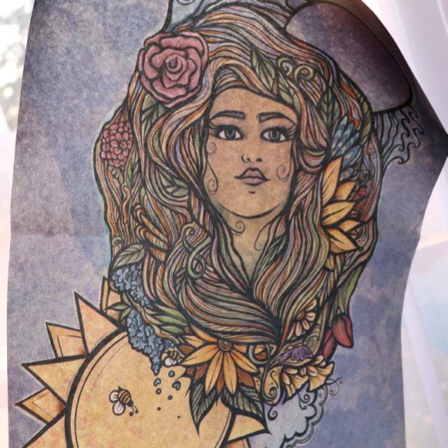 Papier Mousseline Gaia mère Terre déesse Tarot monde (Créateur téléchargé)