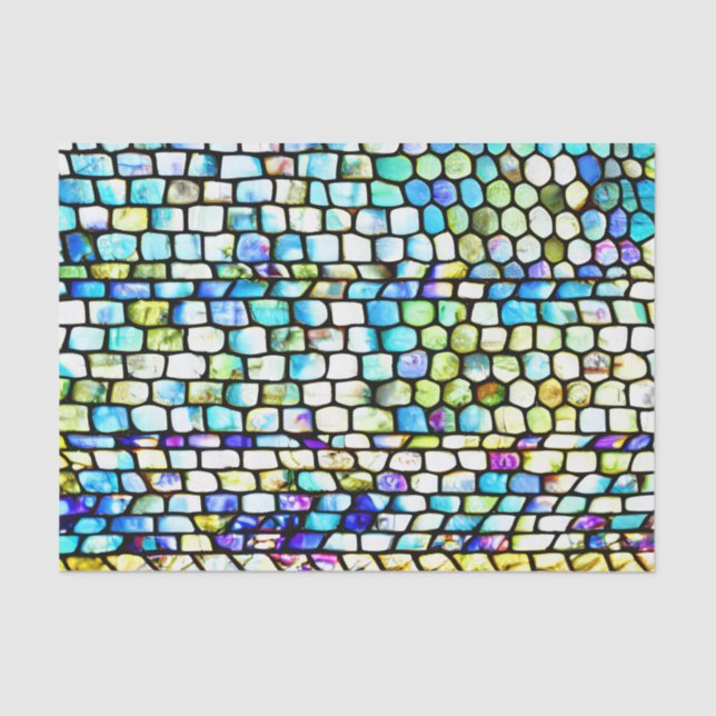 Papier Mousseline Galets colorés effet de verre Découpage (Recto)