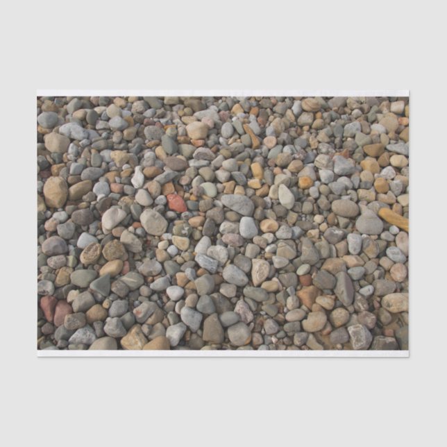 Papier Mousseline Galets sur le papier tissus de plage (Recto)