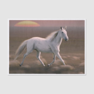 Papier Mousseline Galloping White Horse