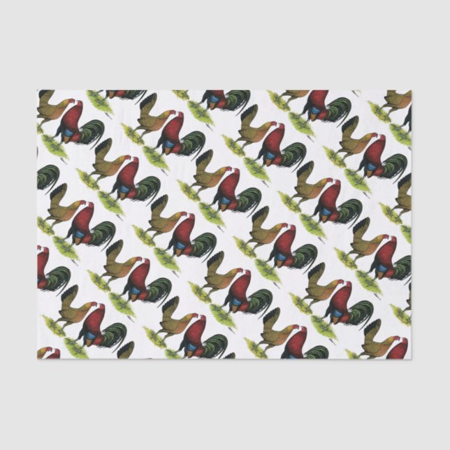 Papier Mousseline Gamefowl Pair (Recto)