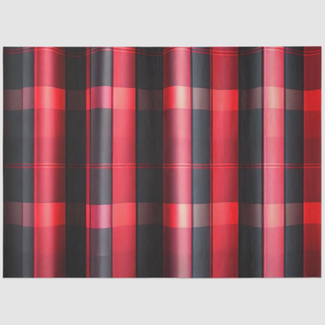 Papier Mousseline Gamme Abstraite Red Black Plaid (Recto)