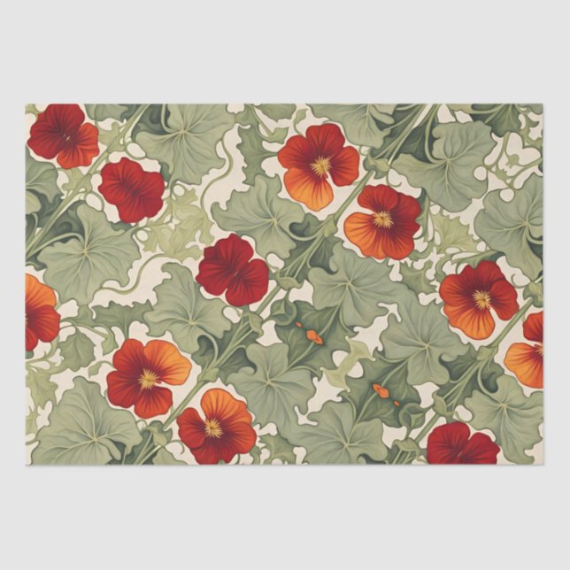 Papier Mousseline Gamme de motif Nasturtium (Recto)