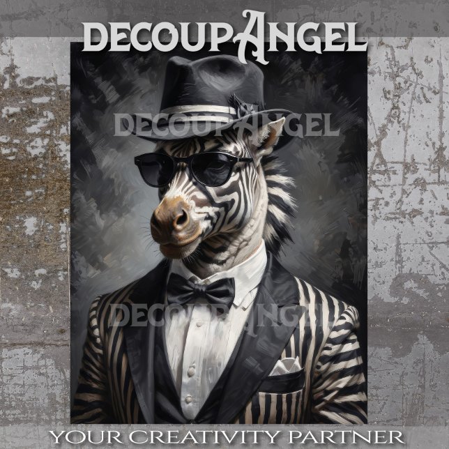 Papier Mousseline Gangster Zebra #2 Découpage (Créateur téléchargé)