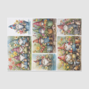 Papier Mousseline Garden Gnomes
