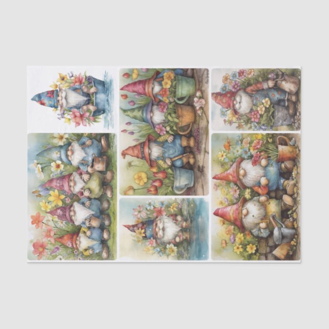 Papier Mousseline Garden Gnomes (Recto)