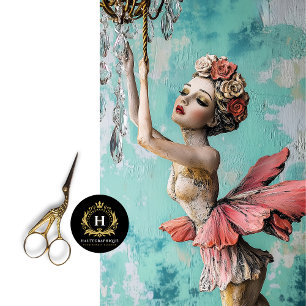 Papier Mousseline Gargouille Gothique Whimsical Fairy Decoupage