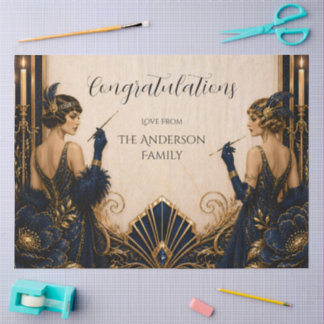 Papier Mousseline Gatsby filles à la mode art déco mariage découpage