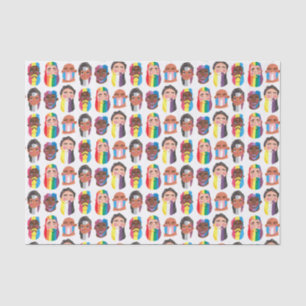 Papier Mousseline Gay pride arc-en-ciel drapeaux de genre barbe homm