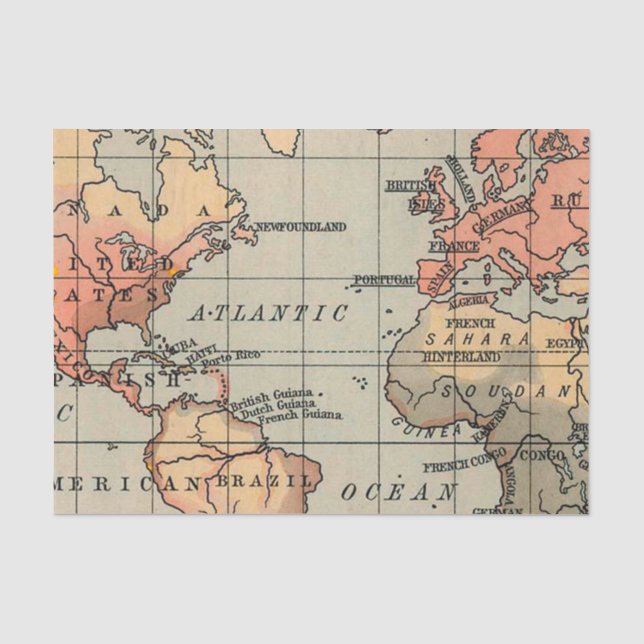 Papier Mousseline Géographie Carte du monde (Recto)