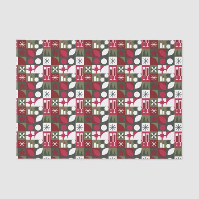 Papier Mousseline Geometric Christmas  (Recto)