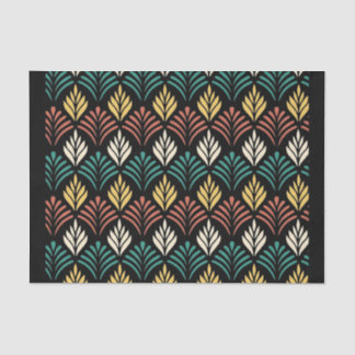 Papier Mousseline Geometric Leaf Pattern, Geometric Leaves Pattern, 