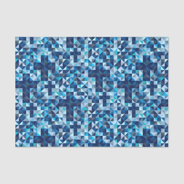 Papier Mousseline Géométrique bleu moderne de croix chrétiennes (Recto)
