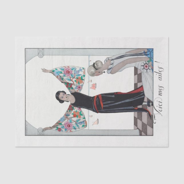 Papier Mousseline George Barbier, Papier Tissu Art Déco (Recto)