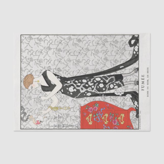 Papier Mousseline George Barbier, Papier Tissu Art Déco (Recto)