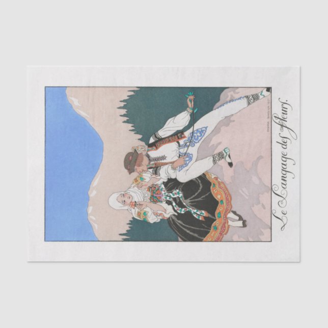 Papier Mousseline George Barbier, Papier Tissu Art Déco (Recto)