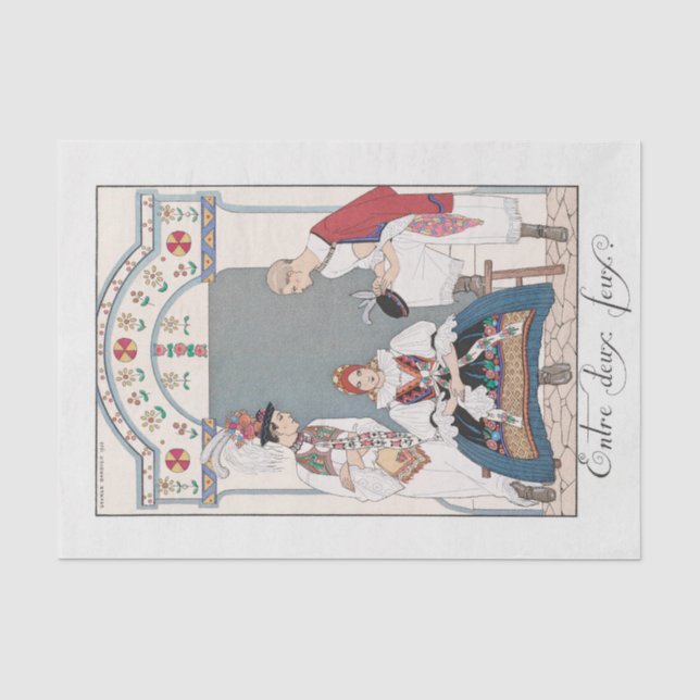 Papier Mousseline George Barbier, Papier Tissu Art Déco (Recto)