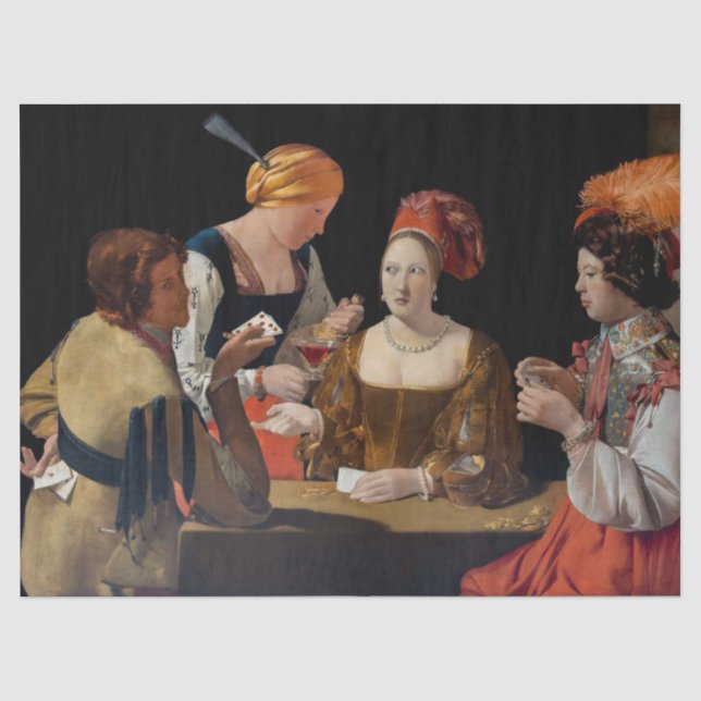 Papier Mousseline Georges de la Tour - Cheat avec l'As des Diamants (Recto)