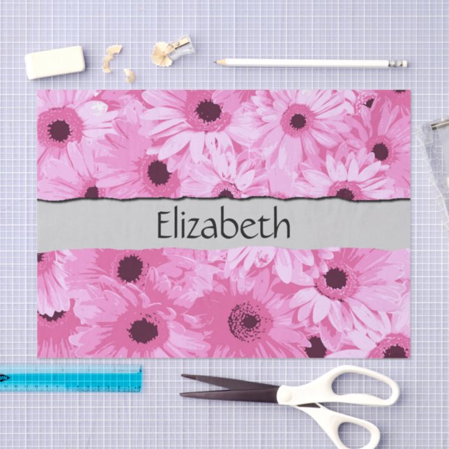 Papier Mousseline Gerbera Flowers, Pink Flowers, Your Name (Artisanat)