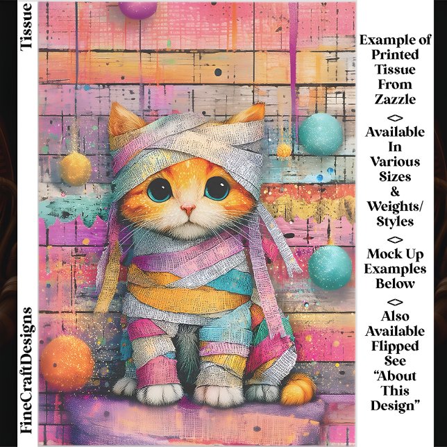 Papier Mousseline Ginger Kitten & Party Streamers ED4L Découpage (Créateur téléchargé)
