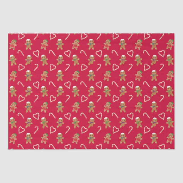 Papier Mousseline Gingerbread Homme Cookies Motif (Recto)