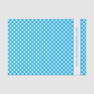Papier Mousseline Gingham Bleu Texte personnalisé