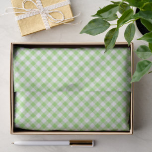 Papier Mousseline Gingham Rétro Vert Printemps