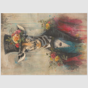 Papier Mousseline girafe à éclaboussure de couleur