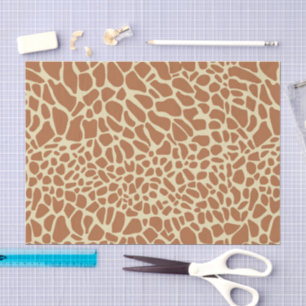 Papier Mousseline Girafe Brun Caramel Beige Impression Découpage