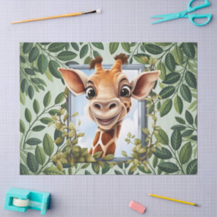 Papier Mousseline Girafe de jungle mignonne pour enfants unisexe
